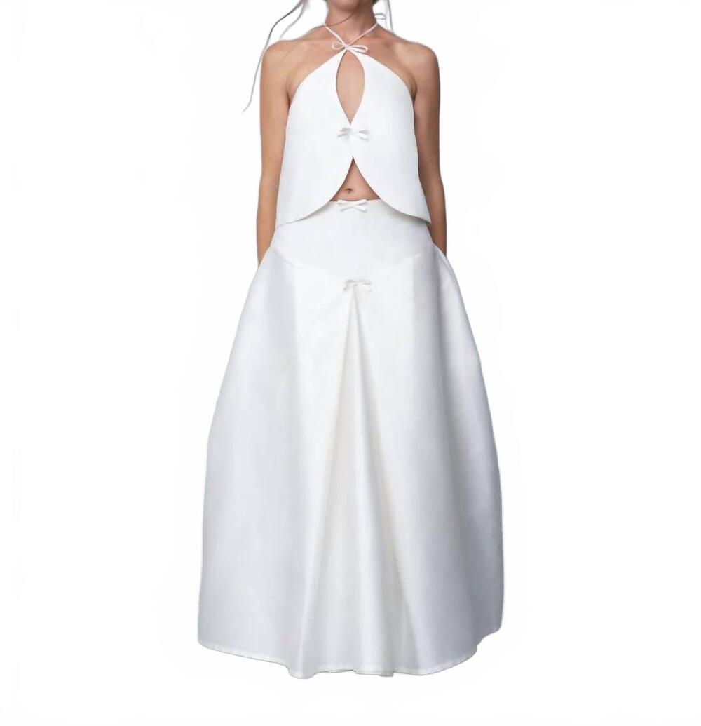 NEW MARLIES GRACE celeste maxi skirt in ivory